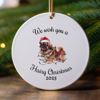 Load image into Gallery viewer, Christmas Pekingese Ornament, Christmas Lights Dog Keepsake
