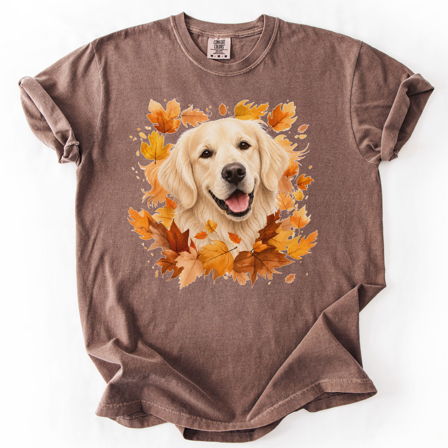 English Cream Golden Retriever Fall Shirt, Autumn Dog Mom Comfort Colors Tee