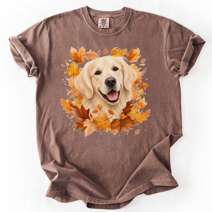 English Cream Golden Retriever Fall Shirt, Autumn Dog Mom Comfort Colors Tee