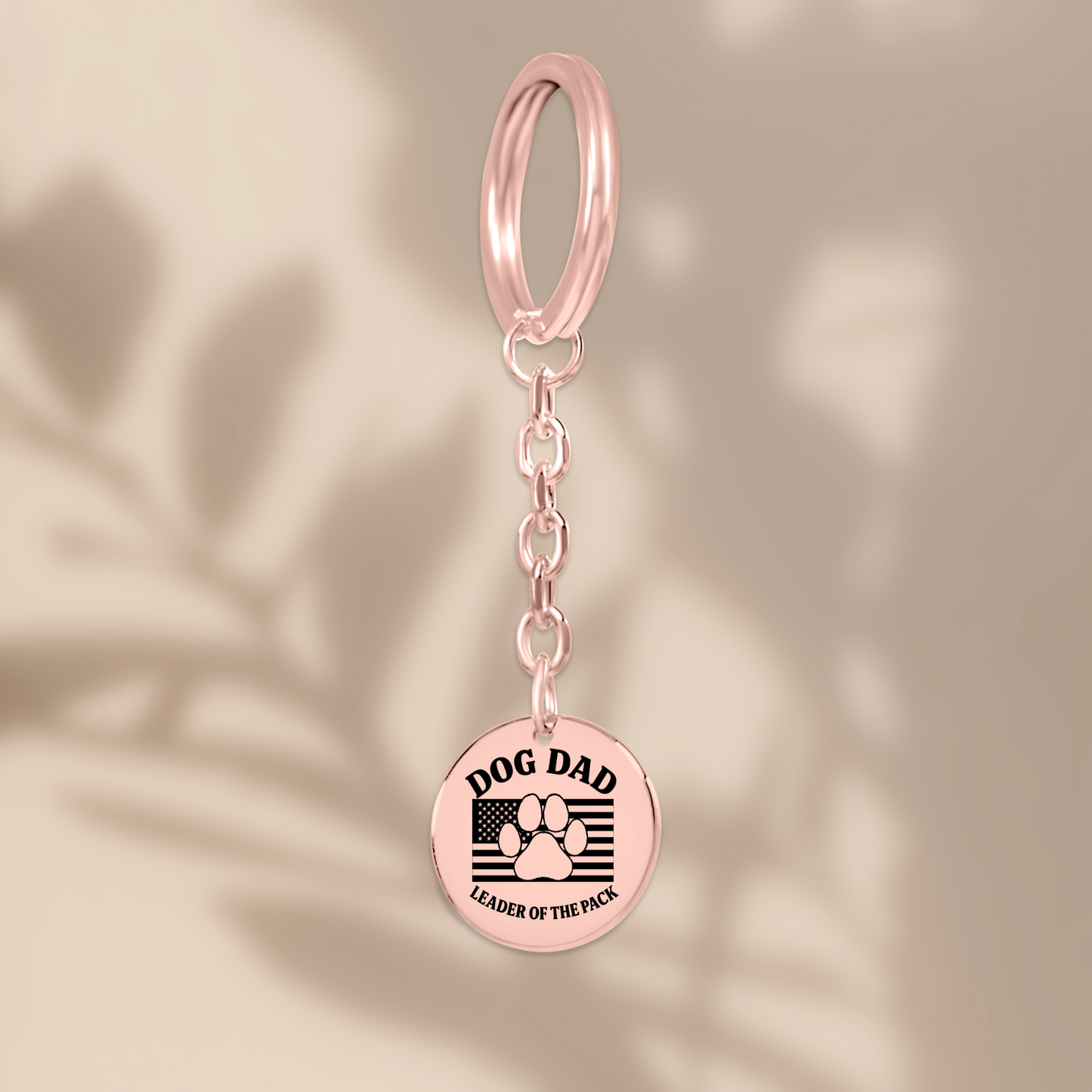 Personalized Dog Dad Leader of the Pack Keychain