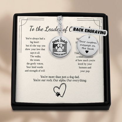 Personalized Dog Dad Leader of the Pack Keychain