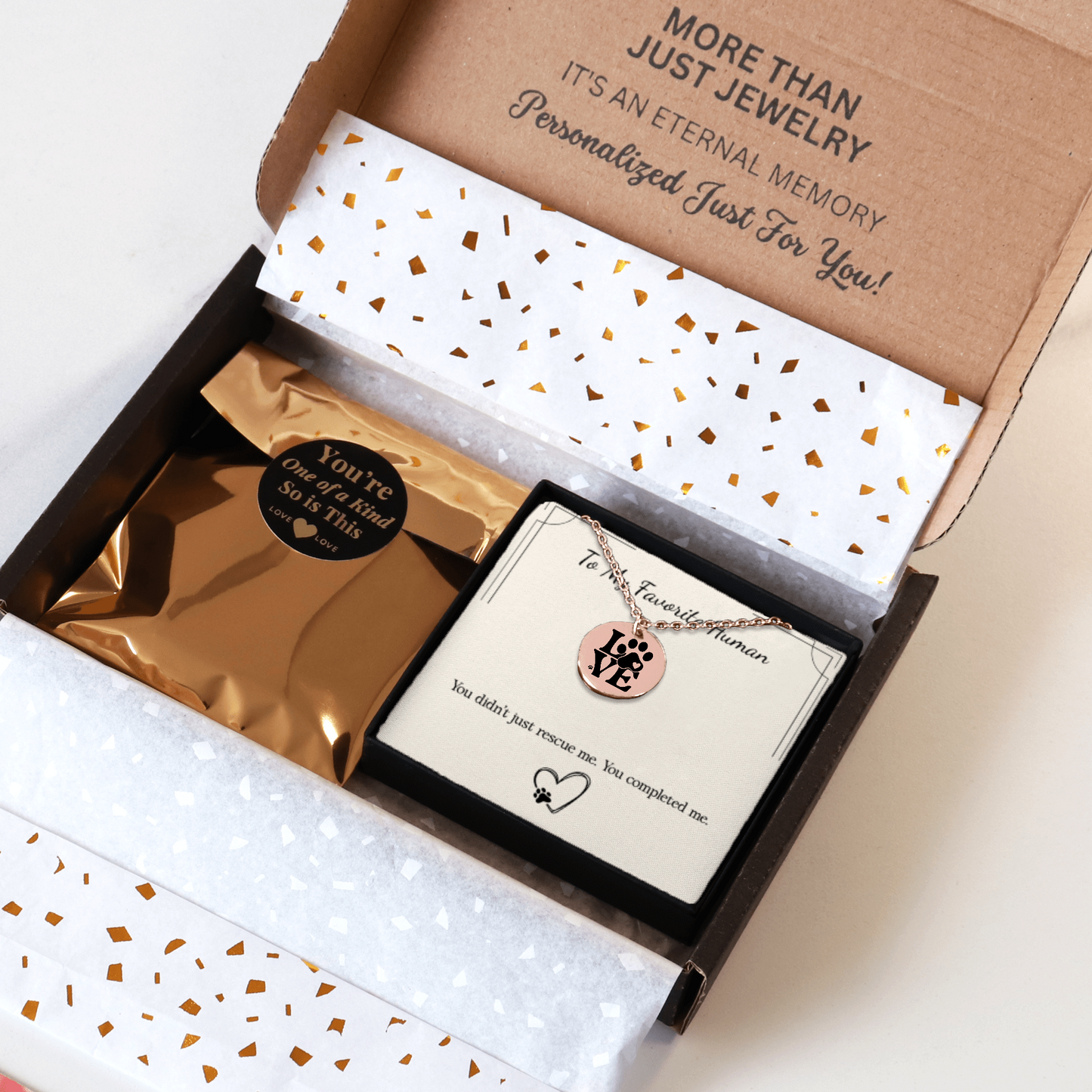 From Your Pet: “You Completed Me” Necklace – Gift for Pet Parents in Gold, Rose Gold, or Silver