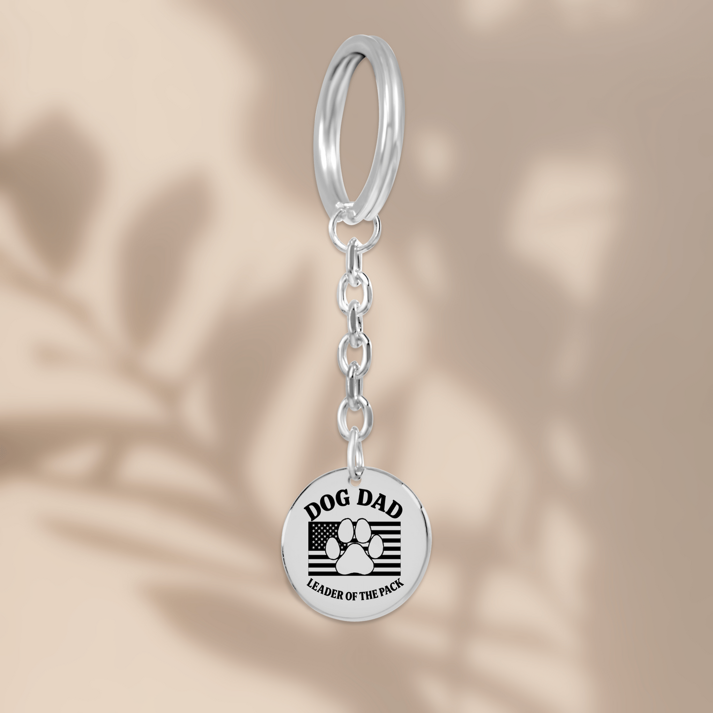 Personalized Dog Dad Leader of the Pack Keychain