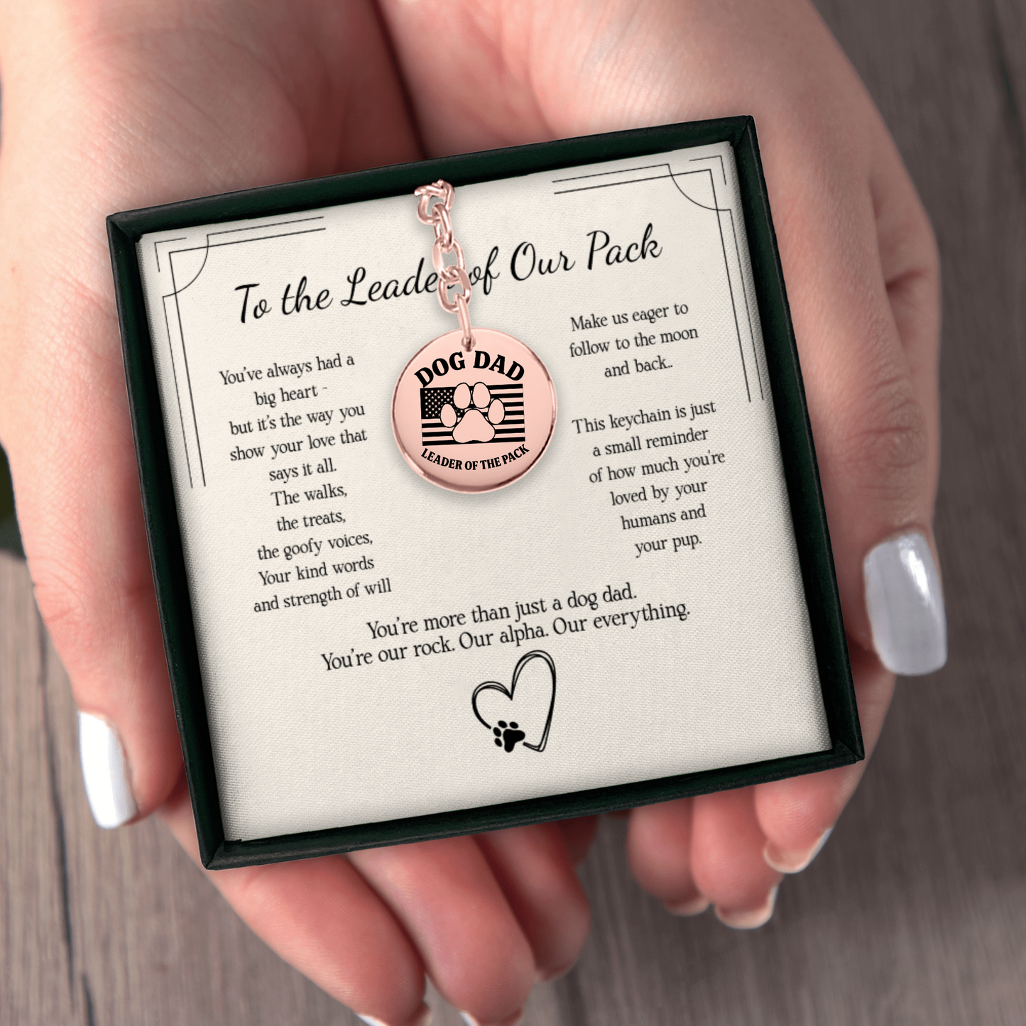Personalized Dog Dad Leader of the Pack Keychain