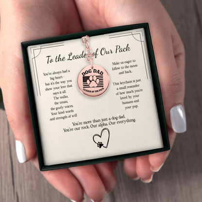 Personalized Dog Dad Leader of the Pack Keychain