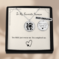 Load image into Gallery viewer, From Your Pet: “You Completed Me” Necklace – Gift for Pet Parents in Gold, Rose Gold, or Silver
