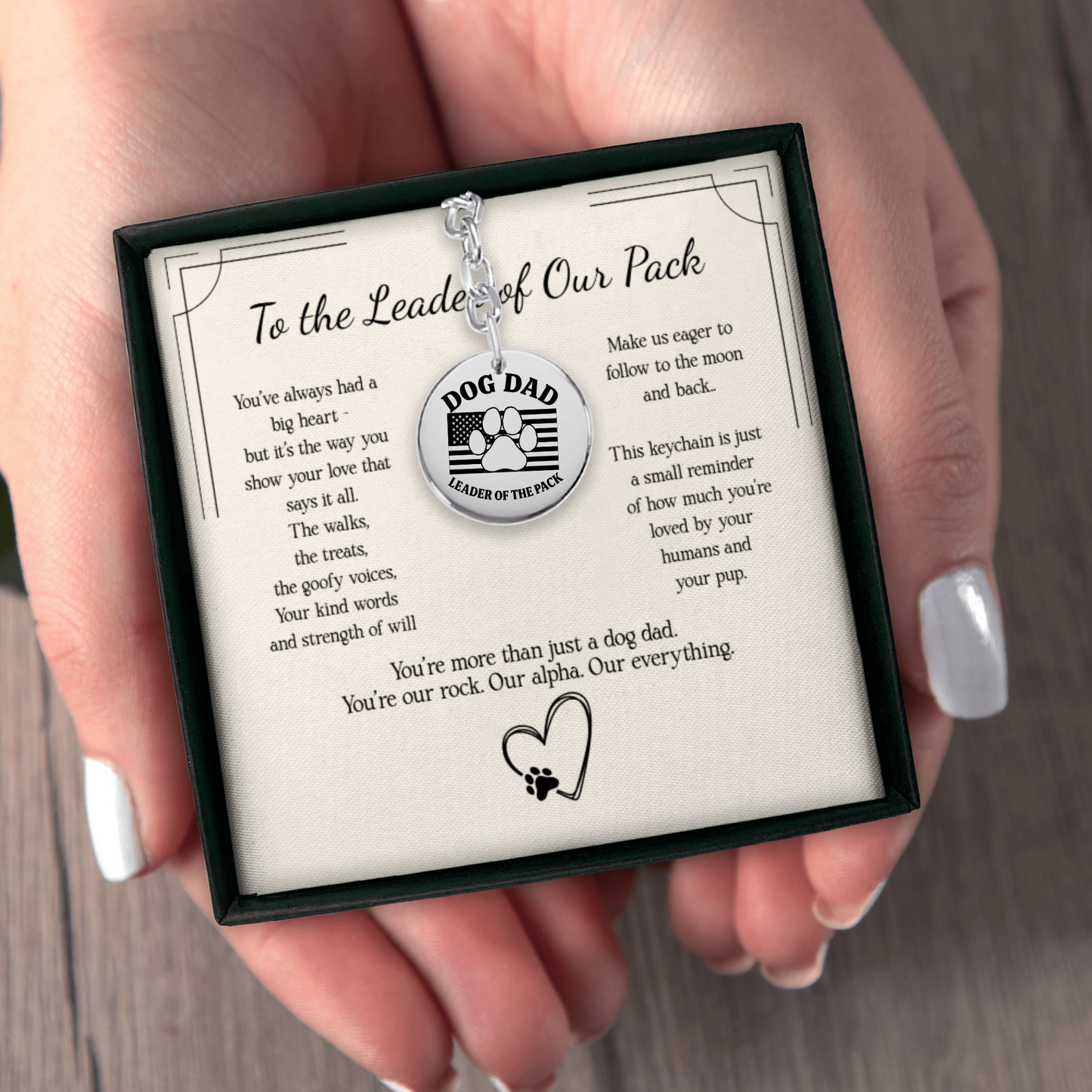 Personalized Dog Dad Leader of the Pack Keychain