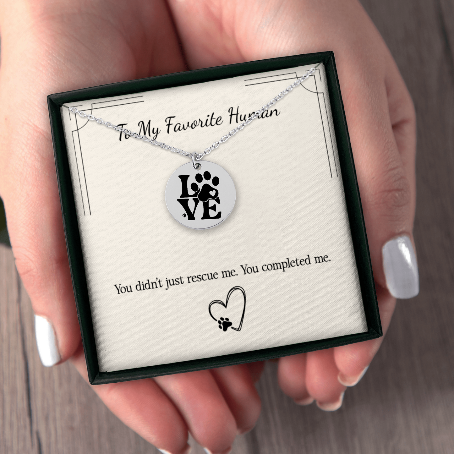 From Your Pet: “You Completed Me” Necklace – Gift for Pet Parents in Gold, Rose Gold, or Silver