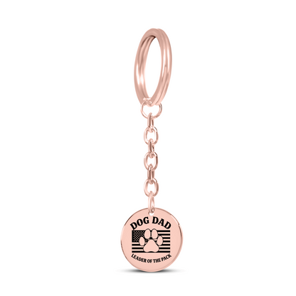 Personalized Dog Dad Leader of the Pack Keychain