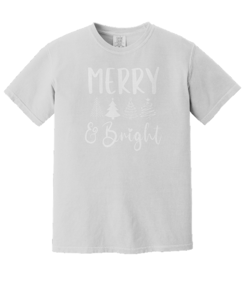 Women's Christmas Shirt, Merry and Bright Christmas Trees, Womans Holiday Shirt, Christmas Shirt, Christmas Tree Shirt