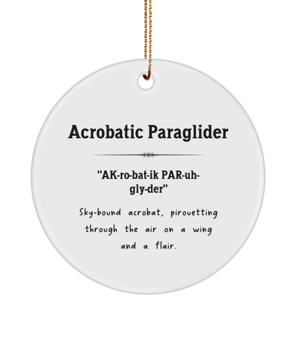 Paraglider Ornament, Acrobatic Paraglider, Gift for Paraglider, Skydiving Ornament, Paragliding Keepsake, Flying Enthusiast Gift