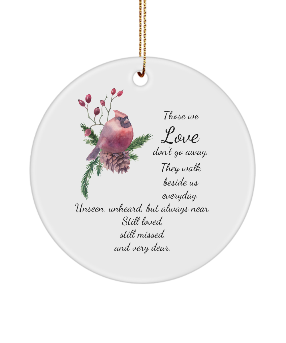 Cardinal Memorial Ornament, Cardinal Ornament Memorial, in Memory Of, in Loving Memory, Memorial Quote, Loss of Loved One, Angels in Heaven