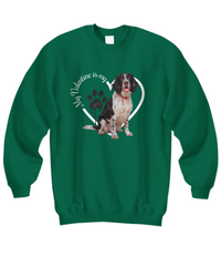 Load image into Gallery viewer, Valentine Springer Spaniel Sweatshirt, Springer Spaniel Mom, Valentine Heart Dog, Valentine Dog Sweatshirt, Gift for Dog Lover
