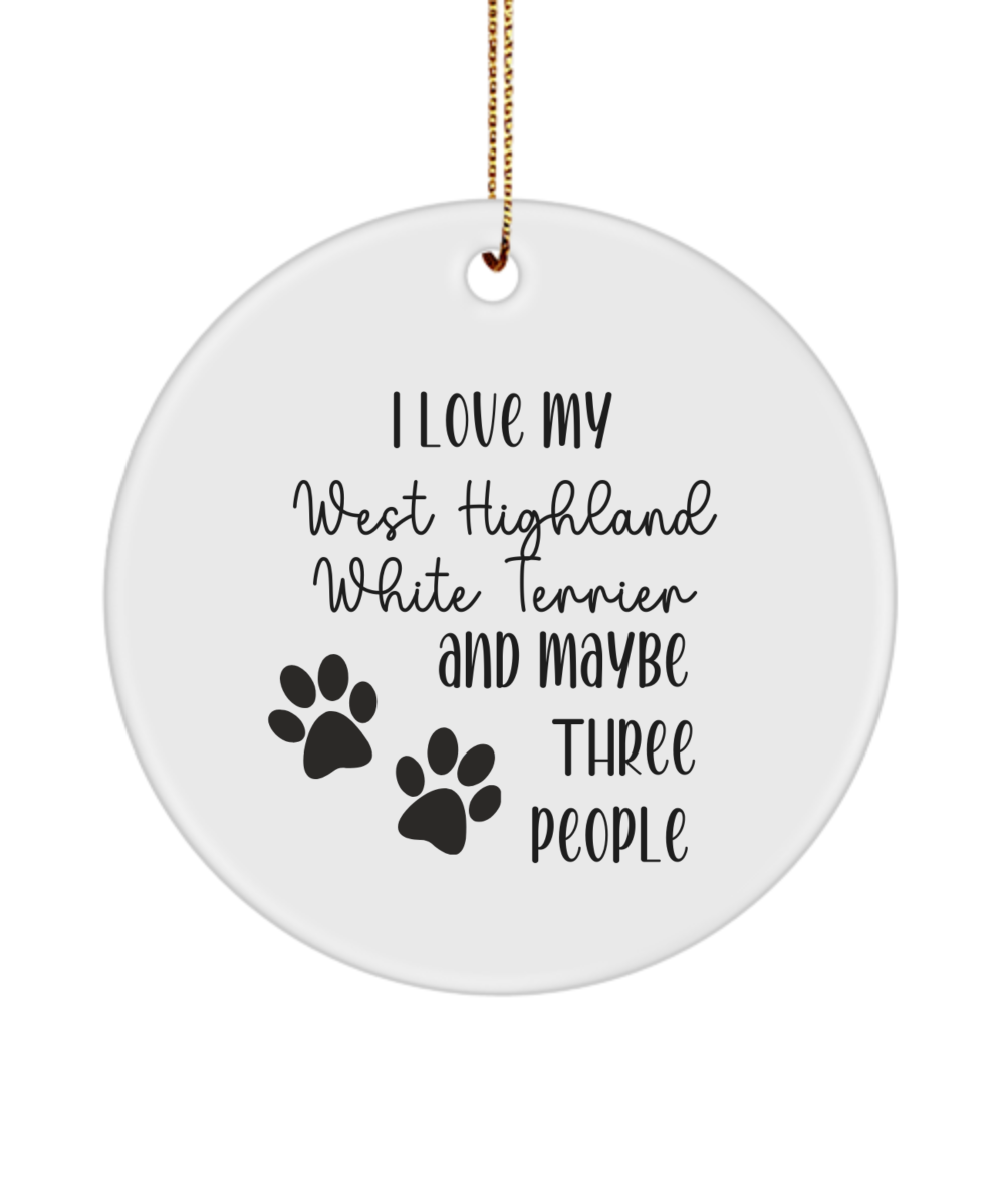 West Highland White Terrier ornament, dog lover gift, pet ornament, pet lover gift, puppy love gift, animal lover gift