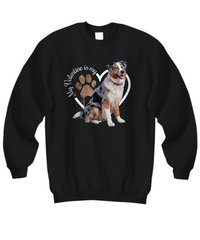 Load image into Gallery viewer, Valentine Australian Shepherd Sweatshirt, Australian Shepherd Mom, Valentine Heart Dog, Valentine Dog Sweatshirt, Gift for Dog Lover
