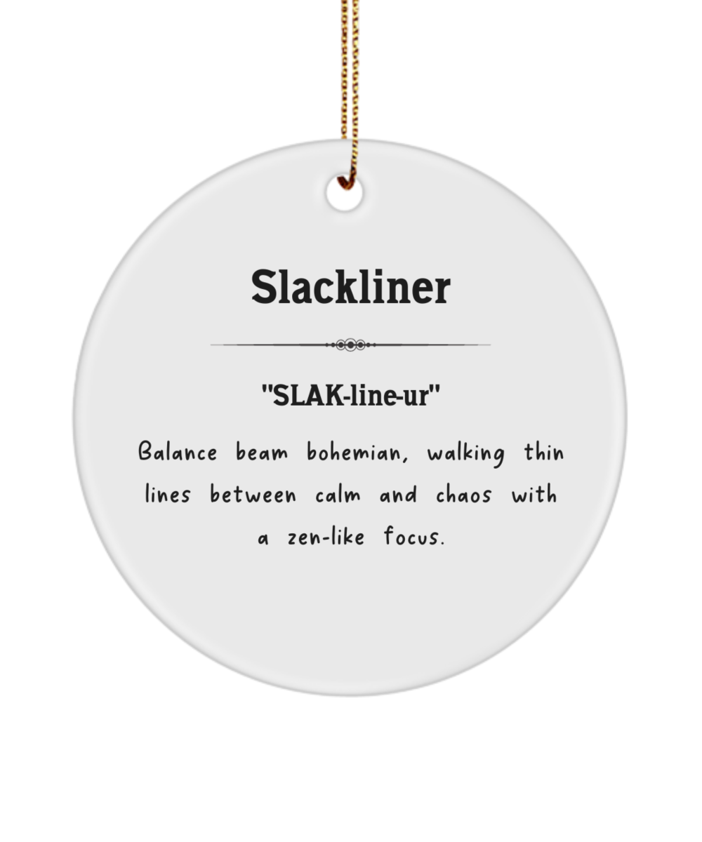 Slackline Ornament, Slackliner Gift, Gift for Slackliner, Balance Sport Ornament, Slacklining Present, Highline Hobbyist Gift