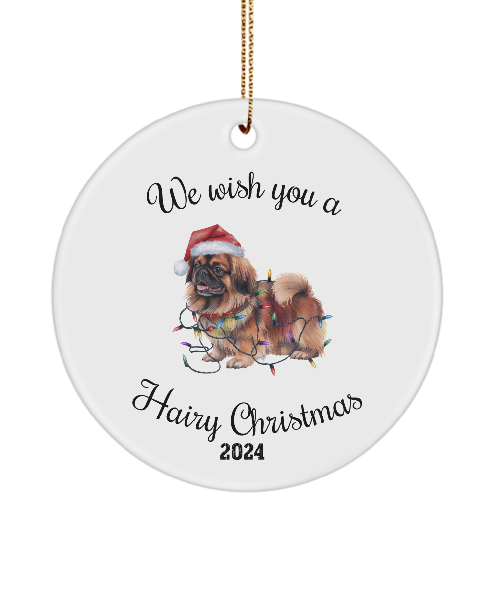 Christmas Pekingese Ornament, Christmas Lights Dog Keepsake, Christmas Dog, Pekingese Mom, Gift For Dog Lover, Pekingese