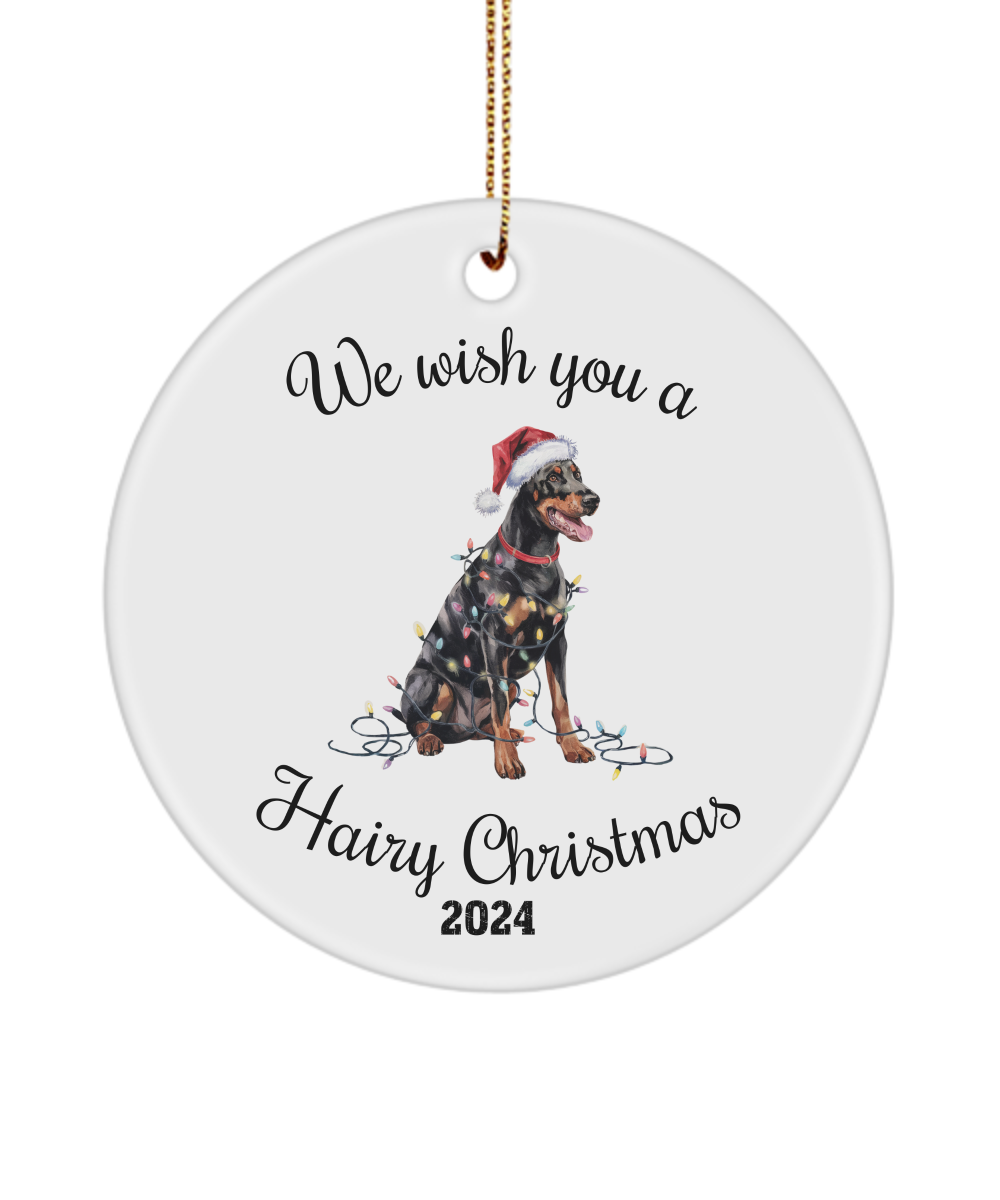 Christmas Doberman Ornament, Christmas Lights Dog Keepsake, Christmas Dog, Doberman Mom, Gift For Dog Lover, Doberman