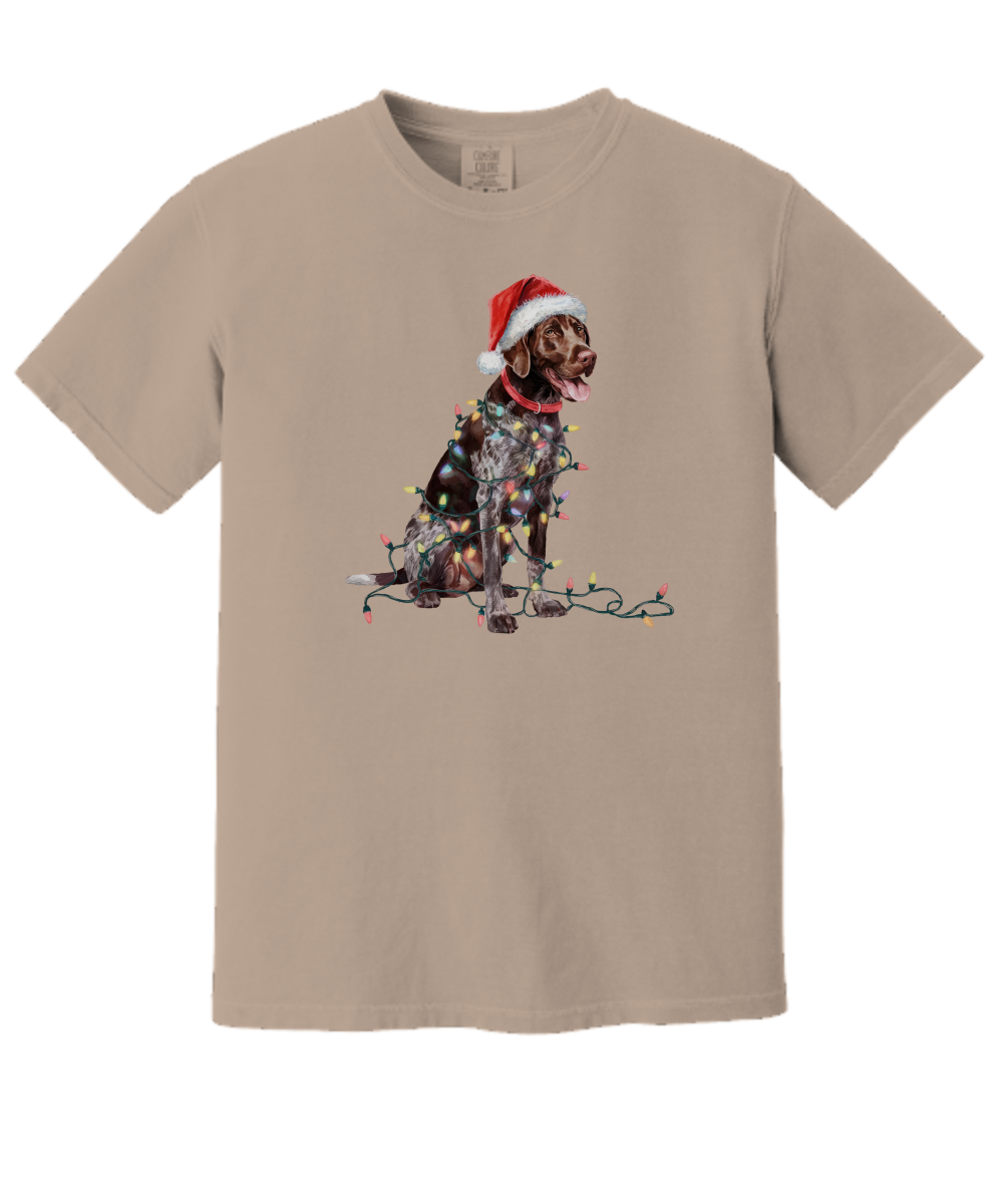 Christmas German Shorthaired Pointer Shirt, Christmas Lights Dog Tee, Christmas Dog Tee, Pointer Mom Tshirt, Gift for Dog Lover