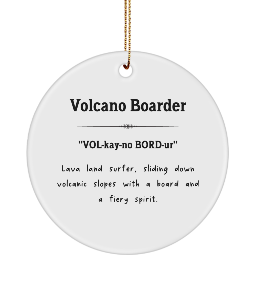 Volcano Ornament, Volcano Keepsake, Boarder Ornament, Volcano Gift, Lava Surfer Keepsake, Mountain Ornament, Volcano Gift, Geology Gift