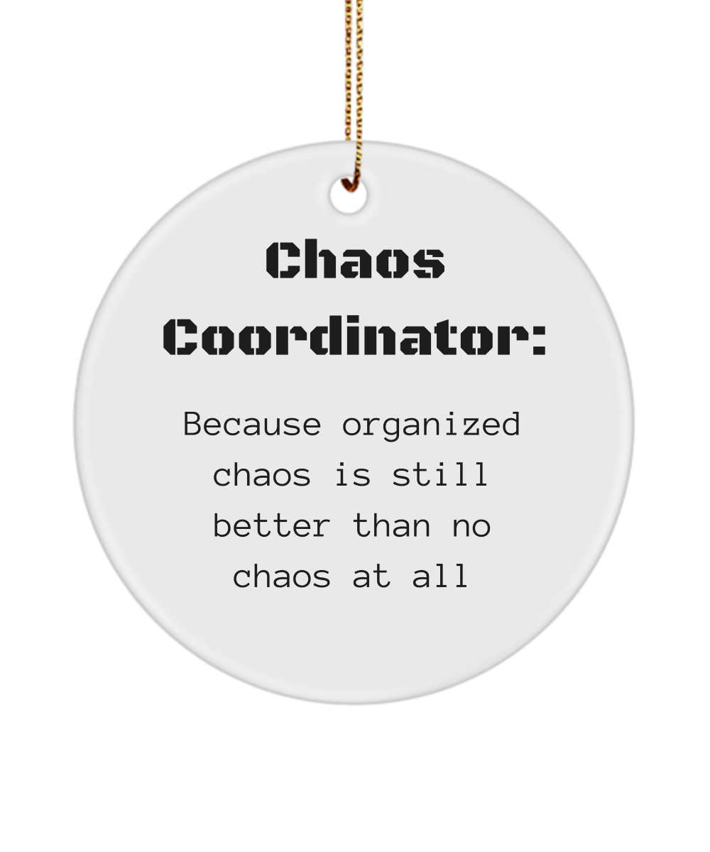 Chaos Coordinator, Funny Ornament, Gift for Mom, Organizer Gift, Teacher Gift, Office Worker Keepsake, Boss Lady Gift, Daycare Ornament