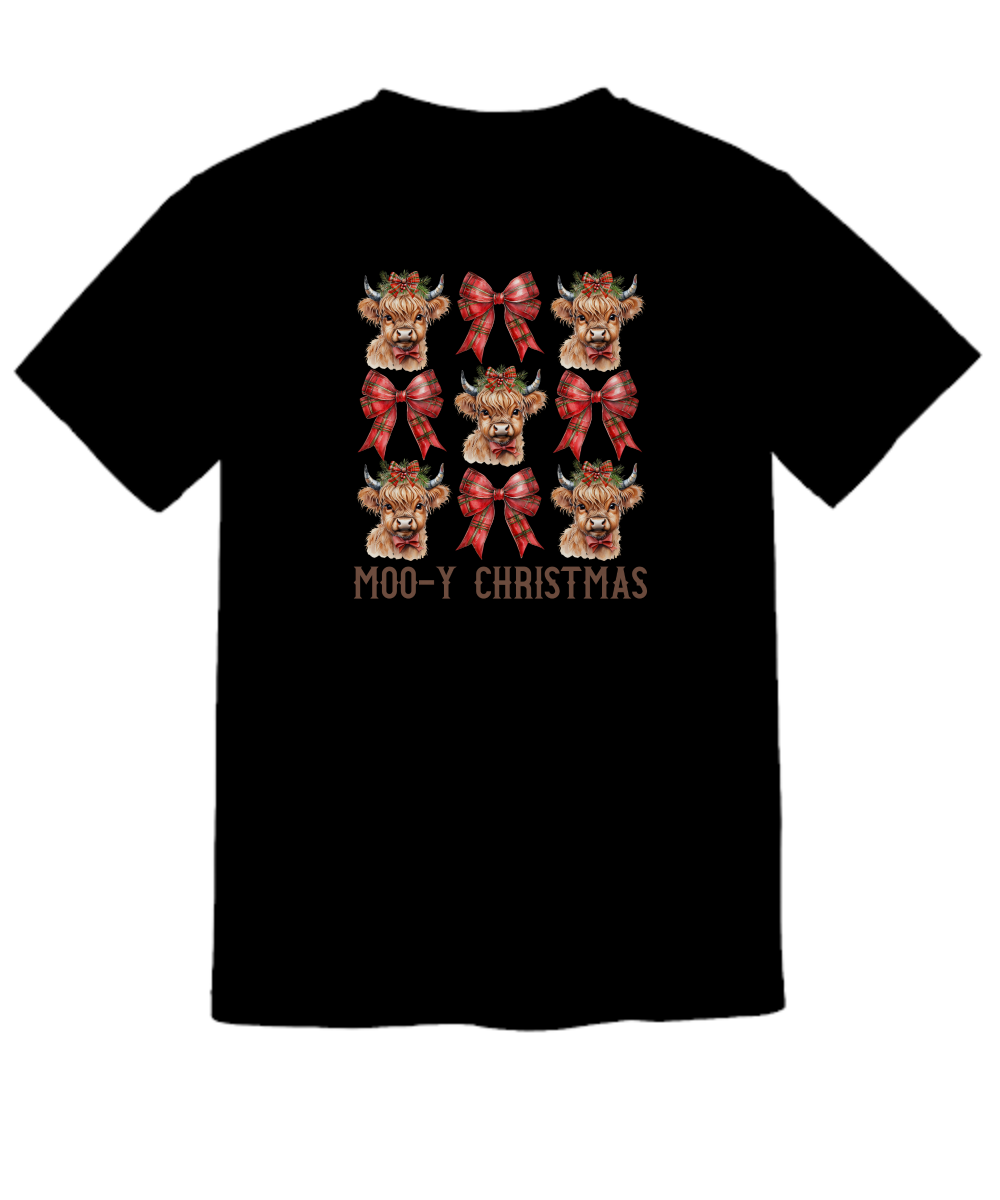 Christmas Cow Shirt, Coquette Cow Shirt, Cow Women Shirt, Cow Lover Shirt, Christmas Shirt, Highland Cow Tee, Farm Xmas