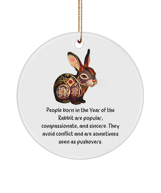 Chinese Zodiac Ornament, Chinese New Year, Chinese Zodiac, Chinese Horoscope, Zodiac Sign, Year of The Rabbit, Rabbit Ornament, Zodiac Ornament, Chinese New Year