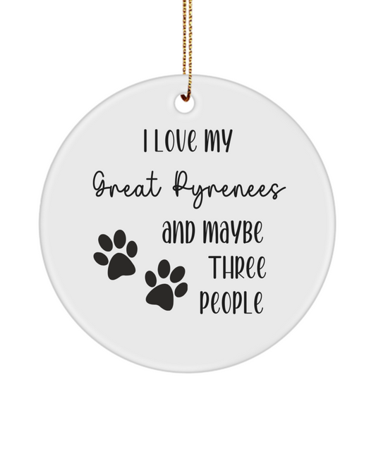 Great Pyrenees ornament, dog lover gift, pet ornament, pet lover gift, puppy love gift, animal lover gift