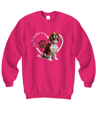 Load image into Gallery viewer, Valentine Cavalier King Charles Spaniel Sweatshirt, Cavalier Spaniel Mom, Valentine Heart Dog, Valentine Dog Sweatshirt, Gift for Dog Lover
