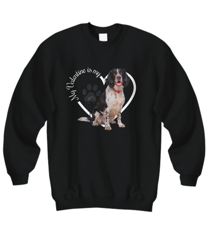 Valentine Springer Spaniel Sweatshirt, Springer Spaniel Mom, Valentine Heart Dog, Valentine Dog Sweatshirt, Gift for Dog Lover