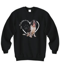 Load image into Gallery viewer, Valentine Springer Spaniel Sweatshirt, Springer Spaniel Mom, Valentine Heart Dog, Valentine Dog Sweatshirt, Gift for Dog Lover
