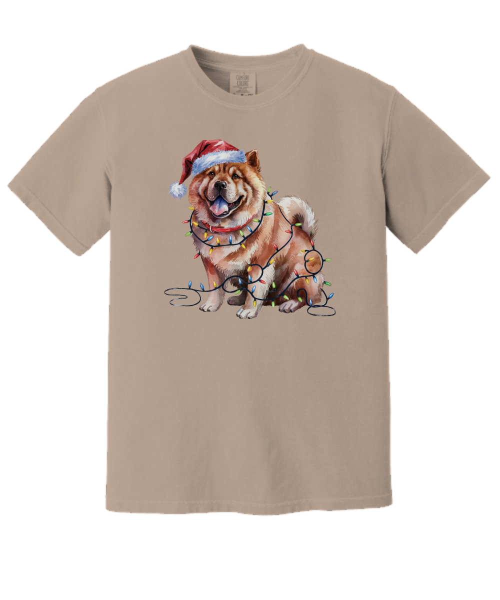 Christmas Chow Chow Shirt, Christmas Lights Dog Tee, Christmas Dog Tee, Chow Chow Mom Tshirt, Gift for Dog Lover, Chow Chow