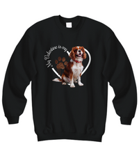 Load image into Gallery viewer, Valentine Cavalier King Charles Spaniel Sweatshirt, Cavalier Spaniel Mom, Valentine Heart Dog, Valentine Dog Sweatshirt, Gift for Dog Lover
