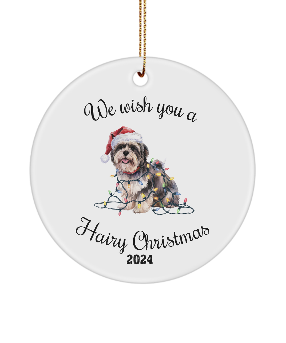 Christmas Lhasa Apso Ornament, Christmas Lights Dog Keepsake, Christmas Dog, Lhasa Apso Mom, Gift For Dog Lover, Lhasa Apso