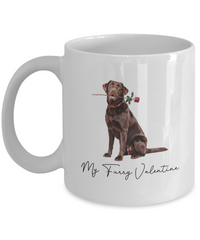Load image into Gallery viewer, Chocolate Lab Valentine Mug, My Furry Valentine, Gift for Dog Lovers, Cute Dog Coffee Cup, Gift for Chocolate Lab Lovers

