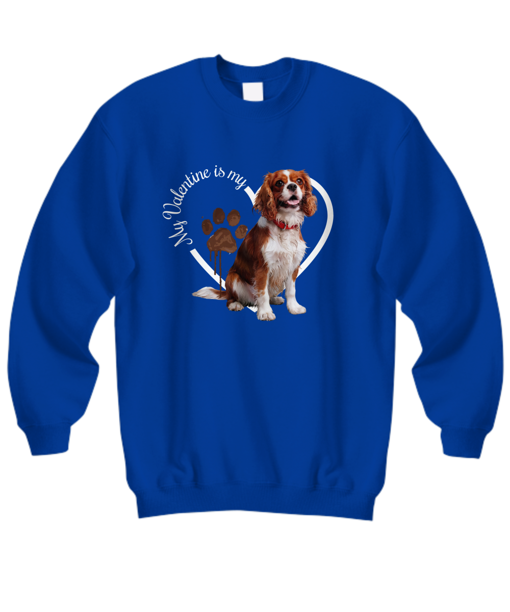 Valentine Cavalier King Charles Spaniel Sweatshirt, Cavalier Spaniel Mom, Valentine Heart Dog, Valentine Dog Sweatshirt, Gift for Dog Lover