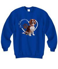 Load image into Gallery viewer, Valentine Cavalier King Charles Spaniel Sweatshirt, Cavalier Spaniel Mom, Valentine Heart Dog, Valentine Dog Sweatshirt, Gift for Dog Lover

