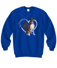 Load image into Gallery viewer, Valentine Boxer Sweatshirt, Boxer Mom, Valentine Heart Dog Sweatshirt, Valentine Dog, Gift for Dog Lover, Boxer

