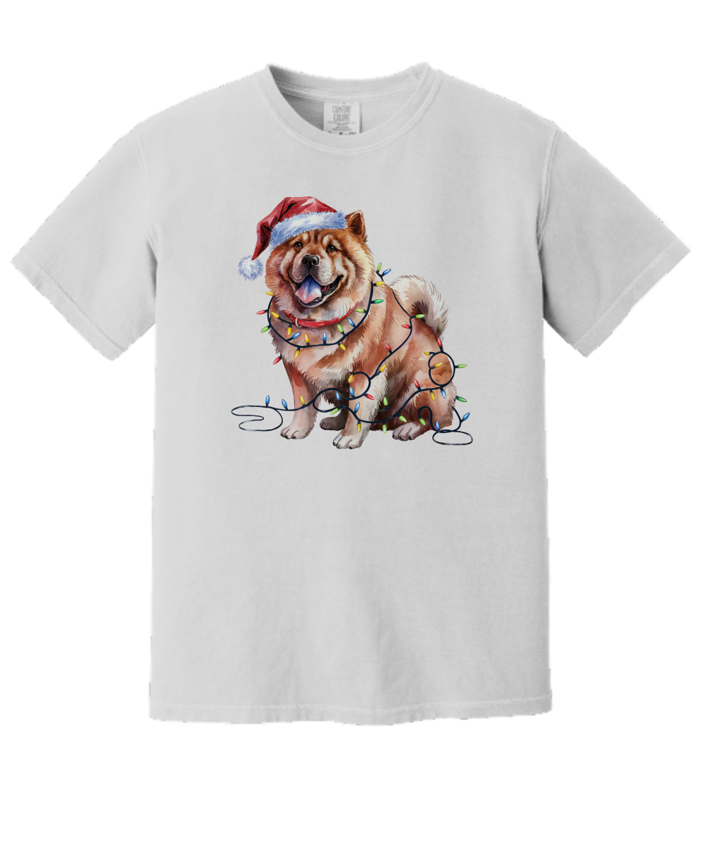 Christmas Chow Chow Shirt, Christmas Lights Dog Tee, Christmas Dog Tee, Chow Chow Mom Tshirt, Gift for Dog Lover, Chow Chow