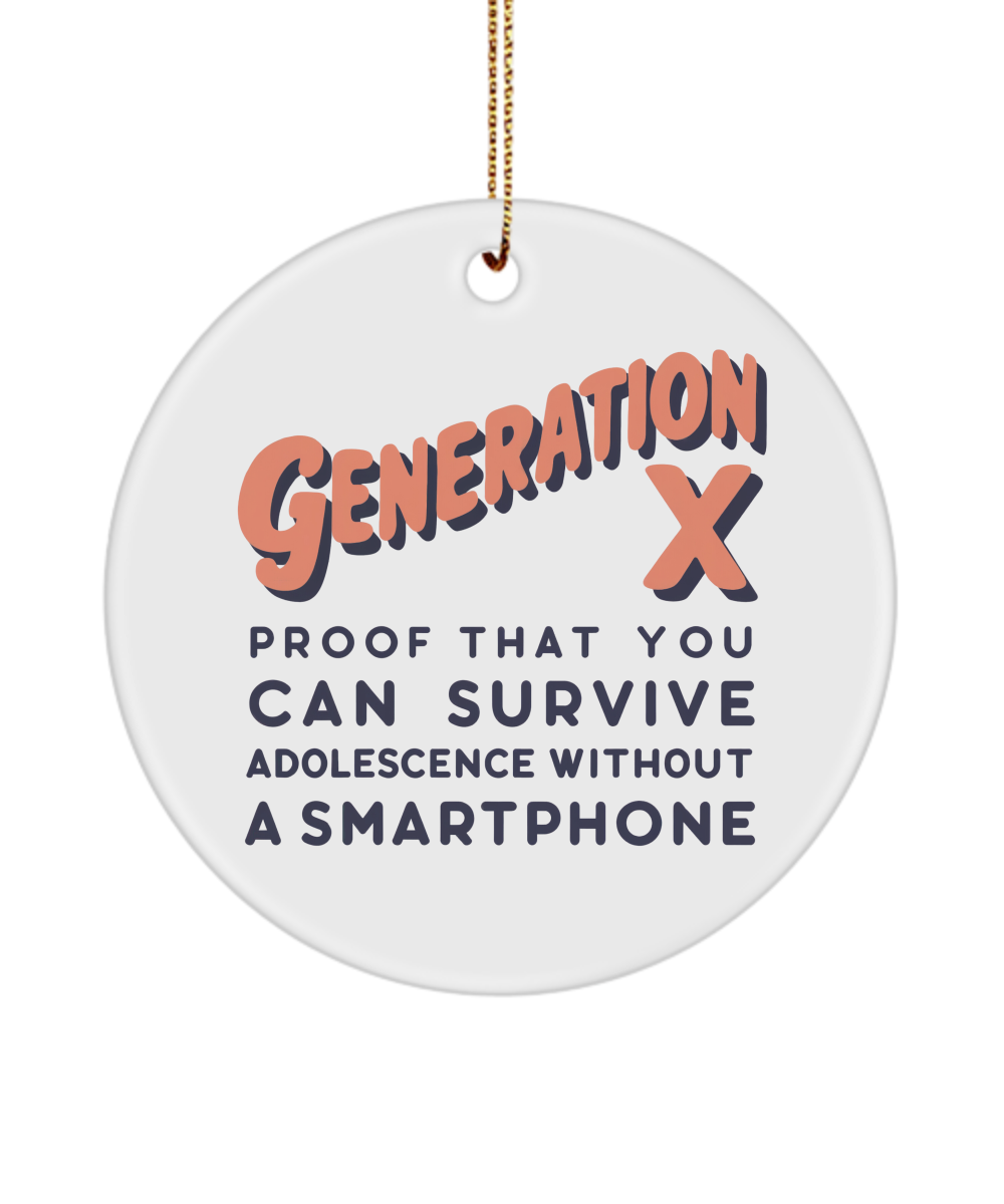 Generation X Ornament, Gen X Era Keepsake, Funny Gen X Gift, Gen X Ornament, Gift for Gen X, 80s Nostalgia Gift, Generation X Gift