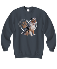 Load image into Gallery viewer, Valentine Australian Shepherd Sweatshirt, Australian Shepherd Mom, Valentine Heart Dog, Valentine Dog Sweatshirt, Gift for Dog Lover
