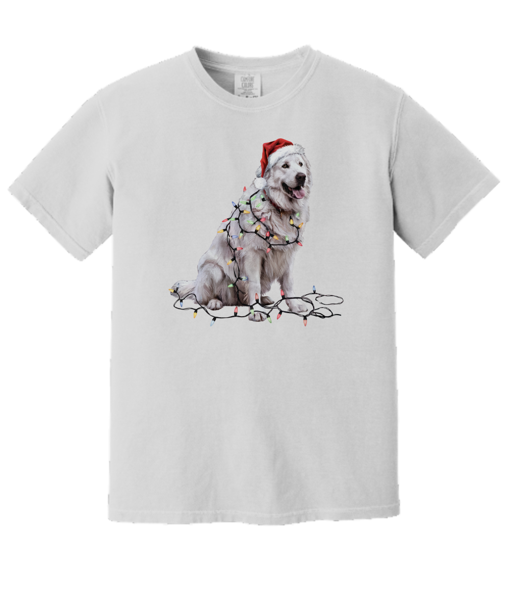 Christmas Great Pyrenees Shirt, Christmas Lights Dog Tee, Christmas Dog Tee, Great Pyrenees Mom Tshirt, Gift for Dog Lover, Great Pyrenees