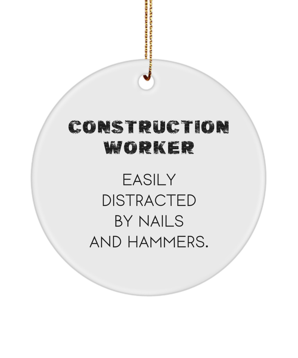 Construction Worker Gift, Handyman Gift, Construction Gift, Builder Keepsake, Gift for Construction Worker, Contractor Ornament