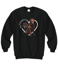 Load image into Gallery viewer, Valentine Chocolate Lab Sweatshirt, Chocolate Lab Mom, Valentine Heart Dog, Valentine Dog Sweatshirt, Gift for Dog Lover
