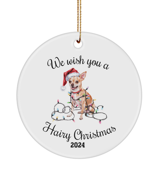 Christmas Chihuahua Ornament, Chihuahua Mom, Christmas Dog, Christmas Lights Dog Keepsake, Gift for Dog Lover, Chihuahua