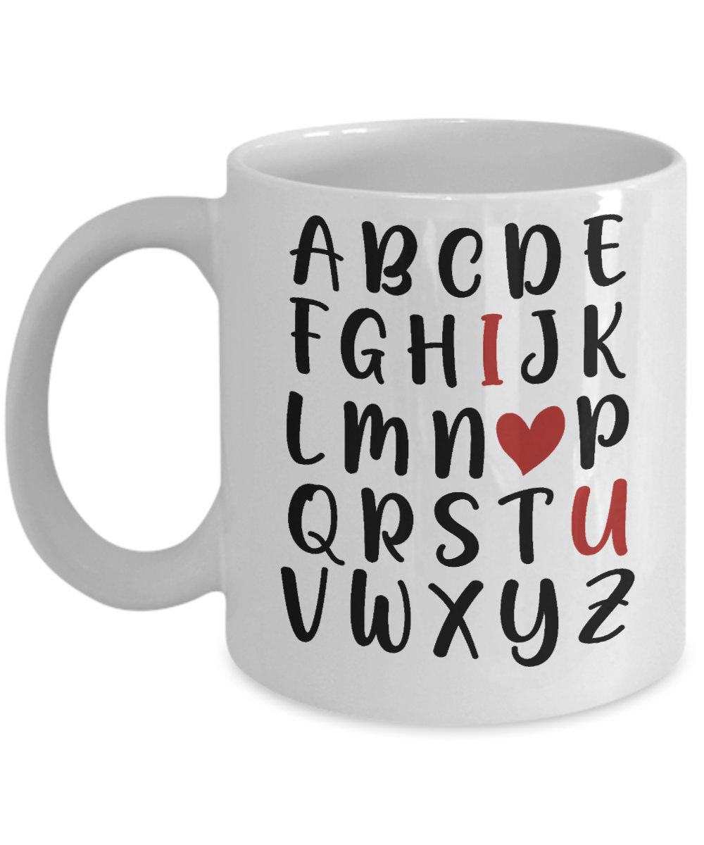 Valentines Mug Alphabet I Love You