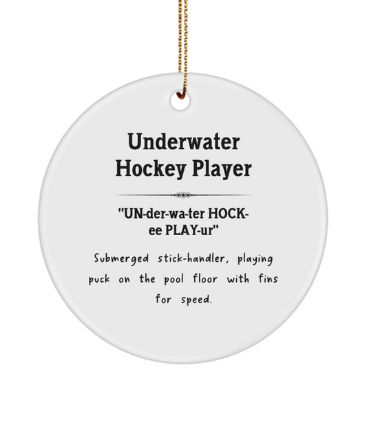 Underwater Hockey Gift, Sports Ornament, Water Sport Keepsake, Hockey Player Gift, Pool Game Ornament, Underwater Athlete Ornament