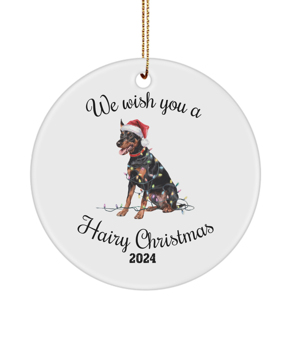 Christmas German Pinscher Ornament, Christmas Lights Dog Keepsake, Christmas Dog, German Pinscher Mom, Gift For Dog Lover, German Pinscher