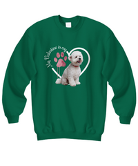 Load image into Gallery viewer, Valentine Bichon Frise Sweatshirt, Bichon Frise Mom,, Valentine Heart Dog, Valentine Dog Sweatshirt, Gift for Dog Lover
