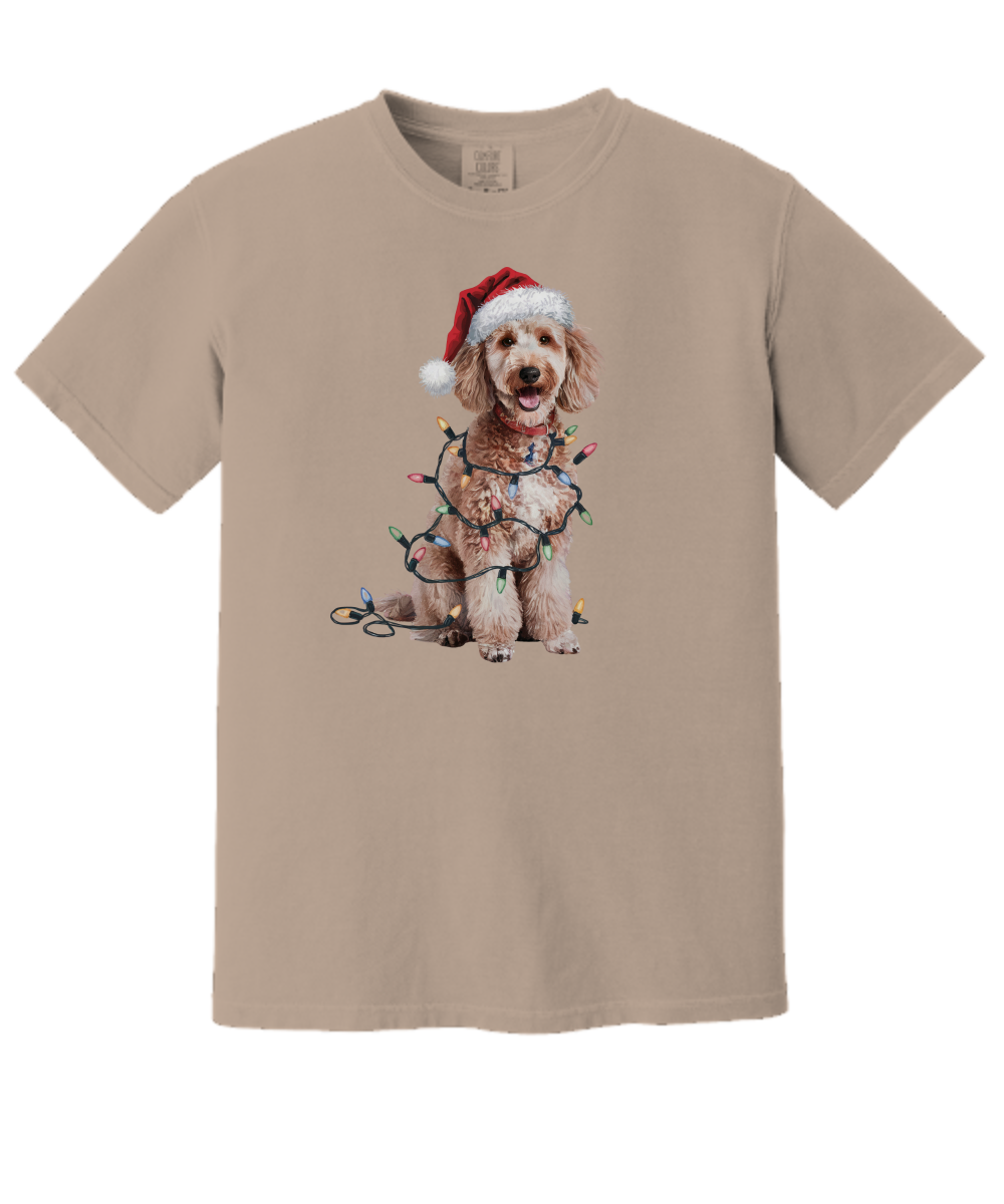 Christmas Poodle Shirt, Christmas Lights Dog Tee, Christmas Dog Tee, Poodle Mom Tshirt, Gift for Dog Lover, Poodle